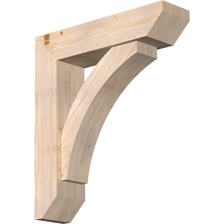 Ekena Millwork Thorton Slat Smooth Bracket w/ Offset Brace, Douglas Fir, 7 1/2"W x 30"D x 34"H BKT0806X30X34THR06SDF